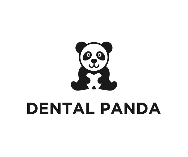 panda tooth logo design vector illustration