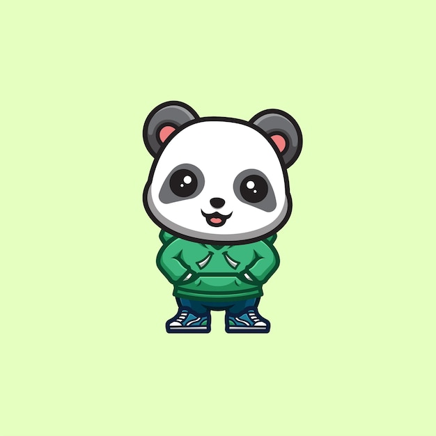 Panda urban cute creative kawaii cartoon mascot logo