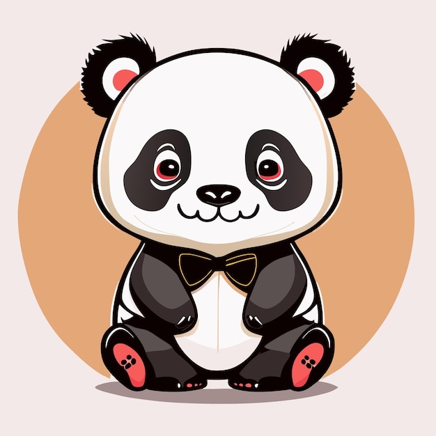 panda vectorillustratie plat