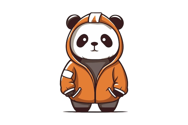 Panda with hoodie Mascot Sublimation Vector