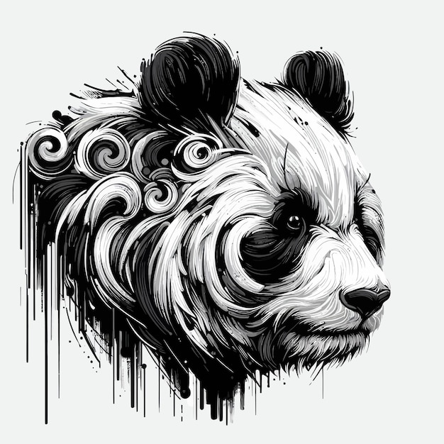 Vector pandahoofdverf