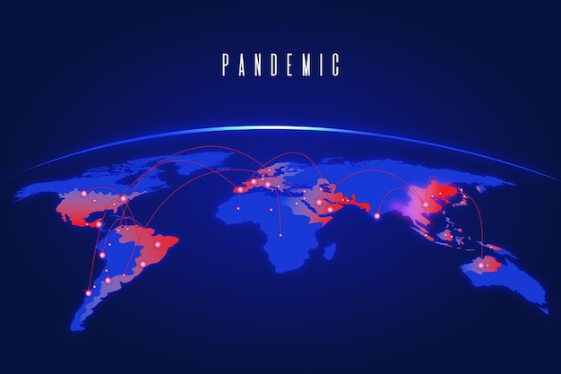 Vector pandemic concept with map