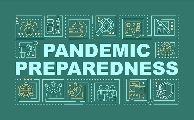 Pandemic preparedness word concepts dark green banner