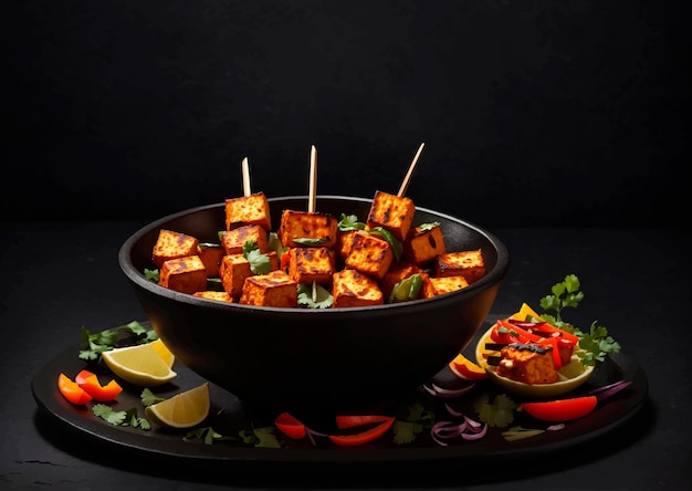 Vector paneer skewers vector