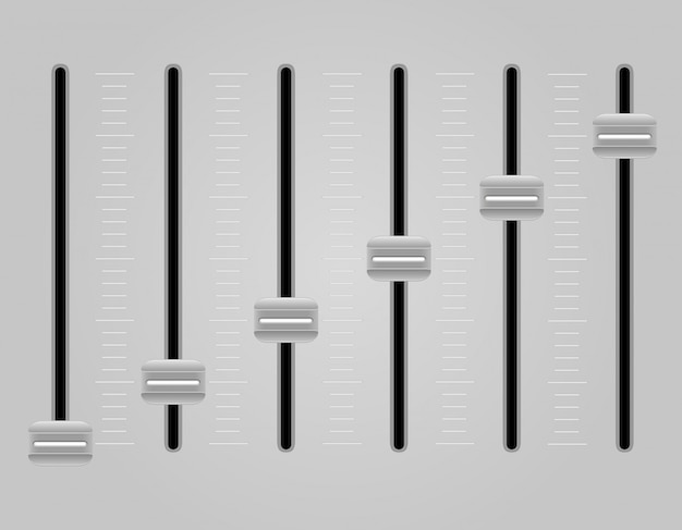 Vector panel console sound mixer vector illustration