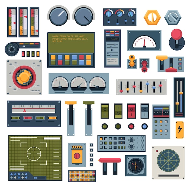 ベクトル 制御レーダーおよびボタン産業のパネル