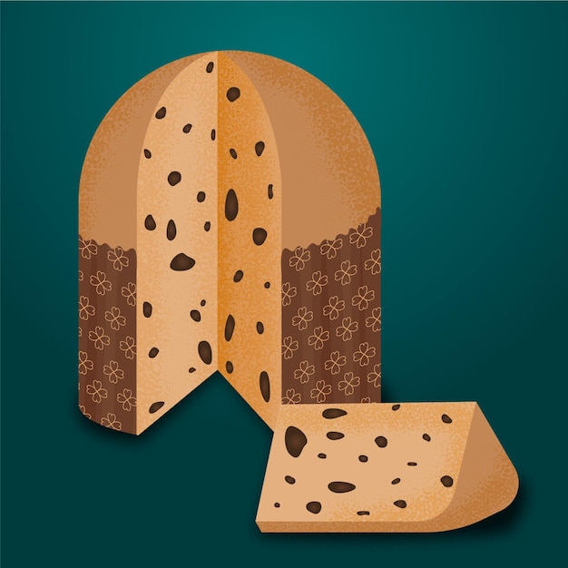 Vettore concetto di panettone in design piatto