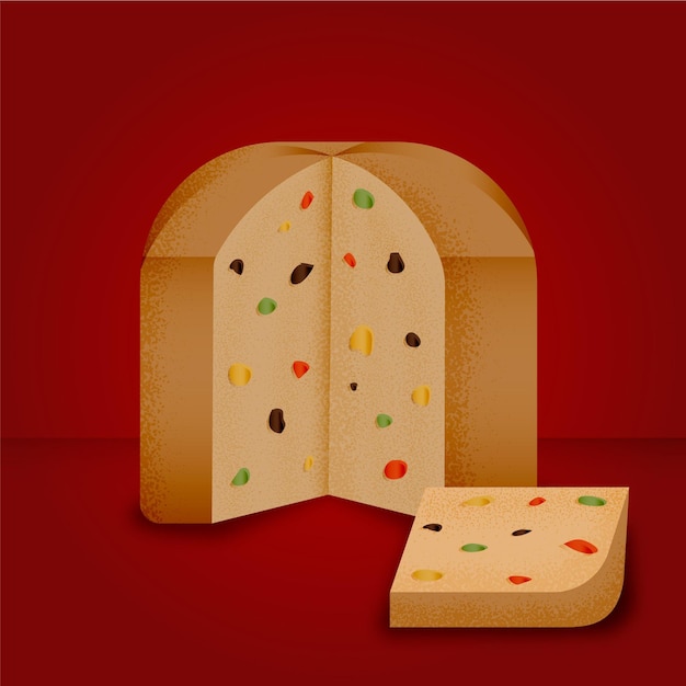 Panettone concept in flat design