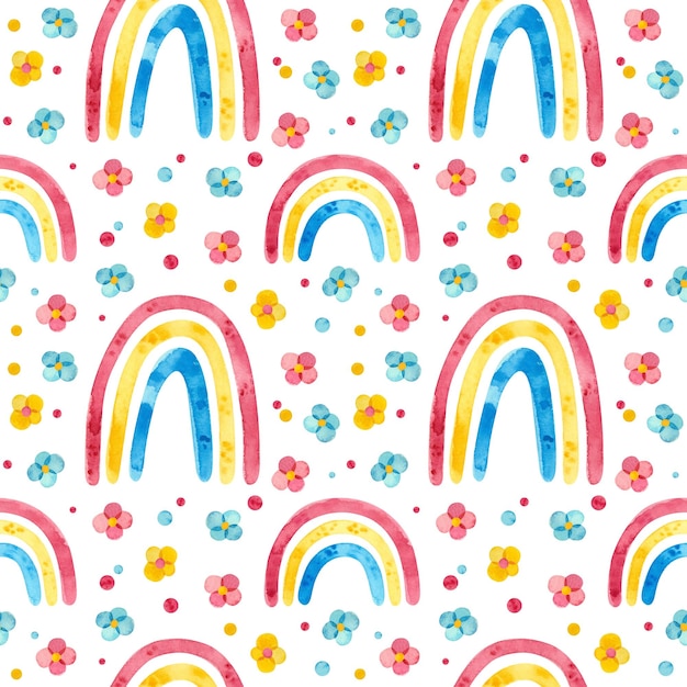 Panexual pride seamless pattern lgbtqia acquerello clipart pan elementi arcobaleno