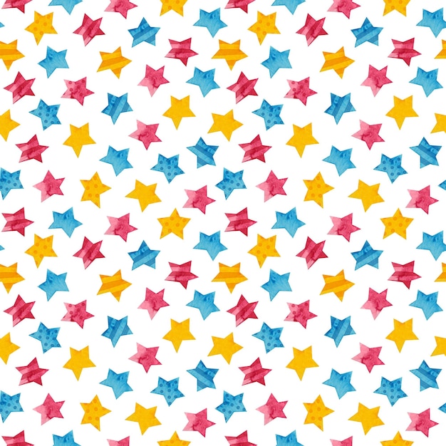 Panexual pride seamless pattern with stars lgbtqia watercolor clipart pan rainbow elements