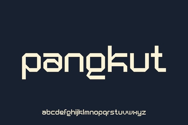 Vector pangkut font vector uppercase futuristic technology editable