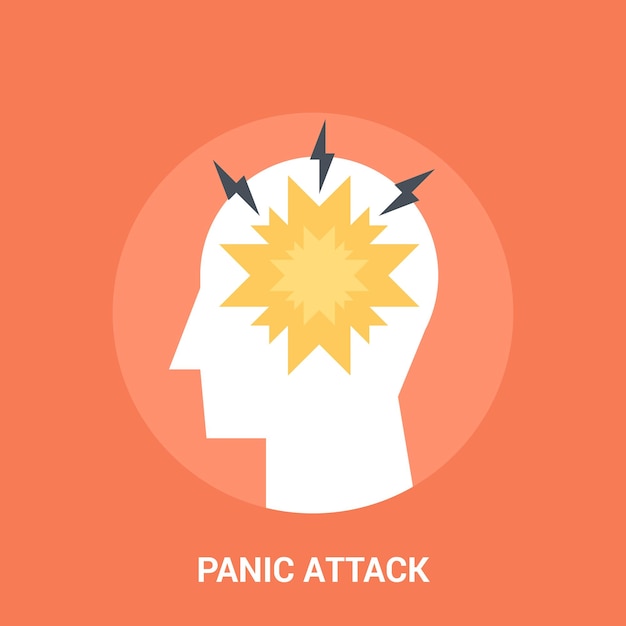 Vector panic attack icon concept