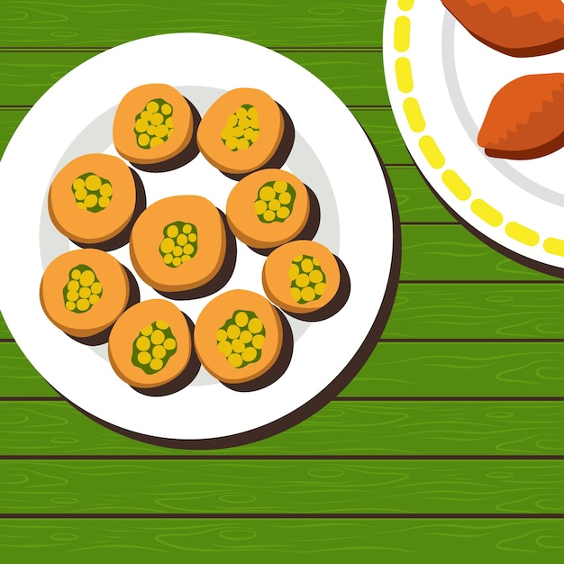 Vector panipuri flat style illustration vector design