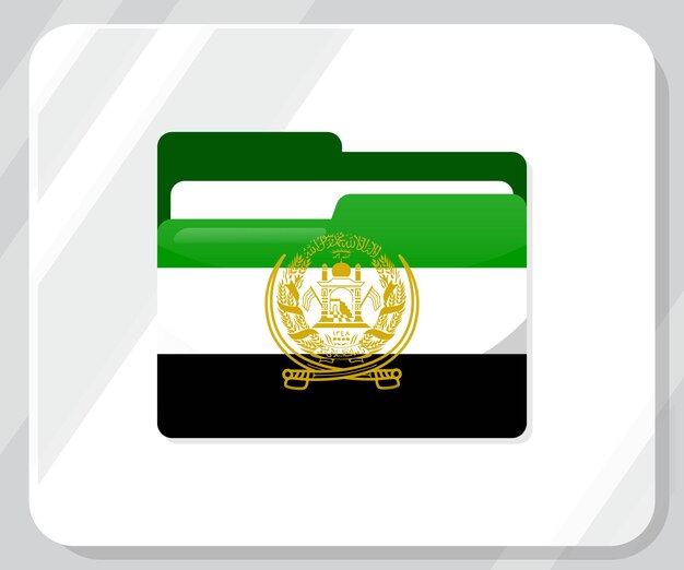 Vector panjshir glossy folder flag icon