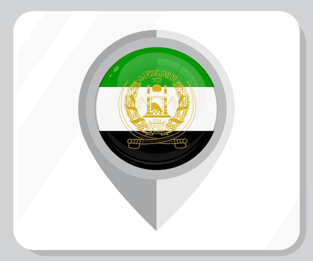 Panjshir Glossy Pin Location Flag Icon