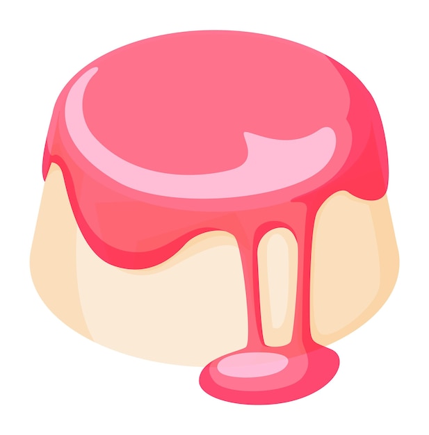 Панна котта десерт. Сливочный пудинг с ягодным сиропом, изолированные на белом фоне.
