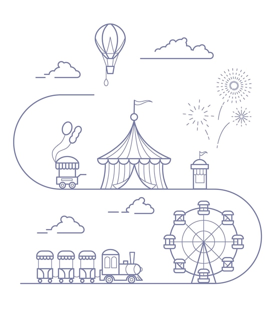 10462 Amusement Park Drawing Images Stock Photos  Vectors  Shutterstock