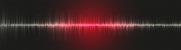 Panorama Dark Red Digital Sound Wave Background