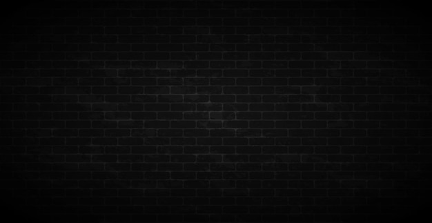 Panoramic dark background texture smooth brickwork Vector