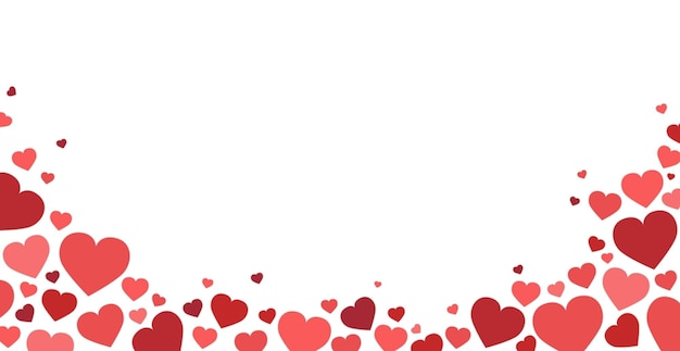 Панорамный праздничный фон, веб-шаблон открытки с сердечками с местом под текстом - вектор