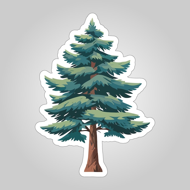 Vector panoramic pine tree sticker designs perfect for decorating your laptop or water bottle