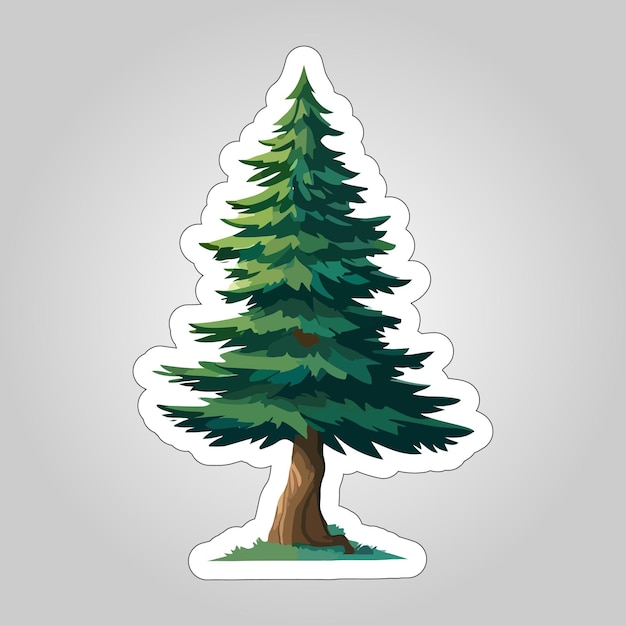 Panoramic pine tree sticker designs perfect for decorating your laptop or water bottle