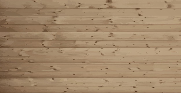 Vector panoramic texture of light wood with knots vector illustration