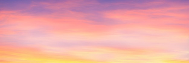 Panoramic view of the sunset sky background