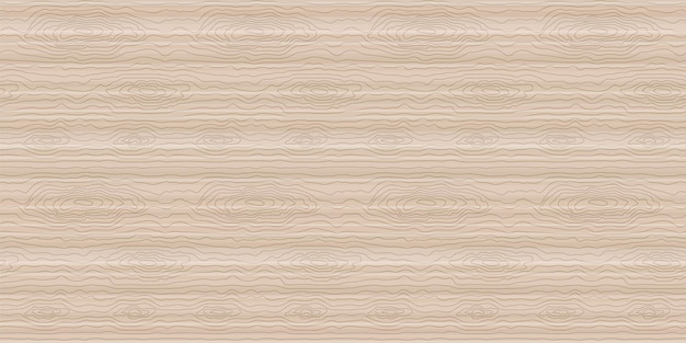 Vector panoramische textuur van licht hout met knopen vectorillustratie