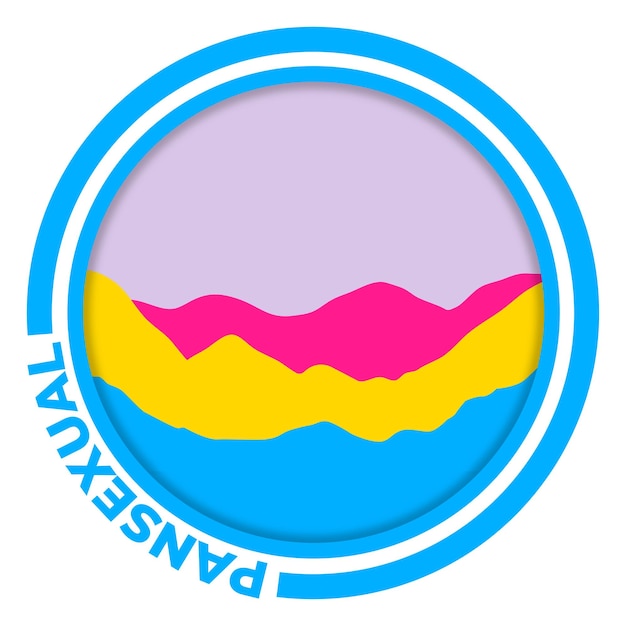 Pansexual-vlag met bergpatroon Heuvels met trotskleuren