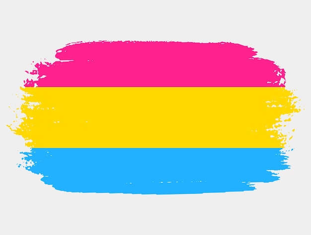 Pansexuality Flag painted with brush on white background LGBT rights concept