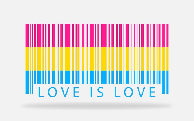 Pansexuality pride barcode creative colorful artwork Love is love