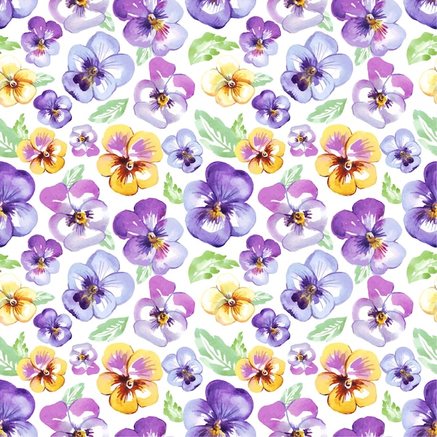Vector pansy seamless pattern
