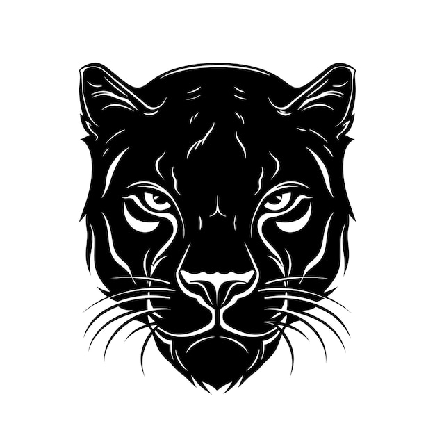 Panter hoofd logo ontwerp Abstracte tekening panter gezicht