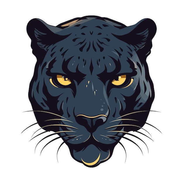 Panter hoofd logo ontwerp Schattig panter gezicht geïsoleerd