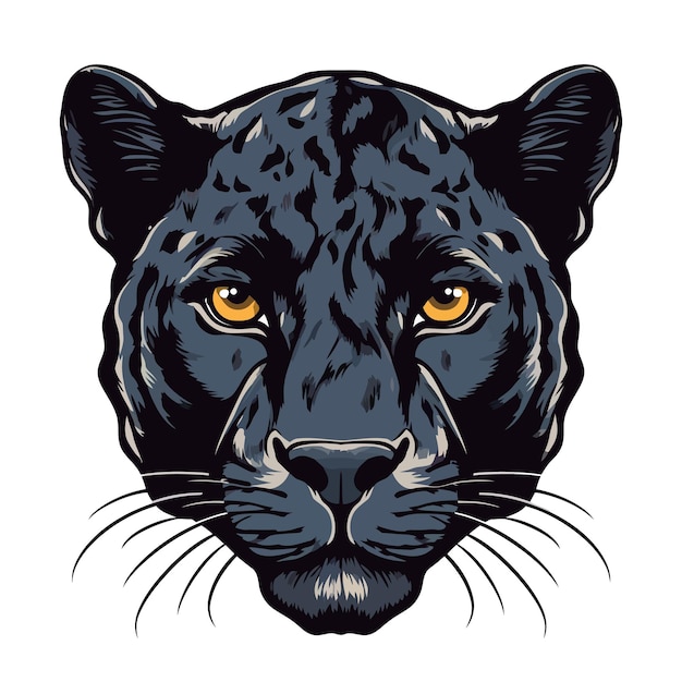 Panter Hoofd Logo Ontwerp Vector Illustratie