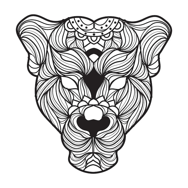 Vector panter mandala vectorillustratie