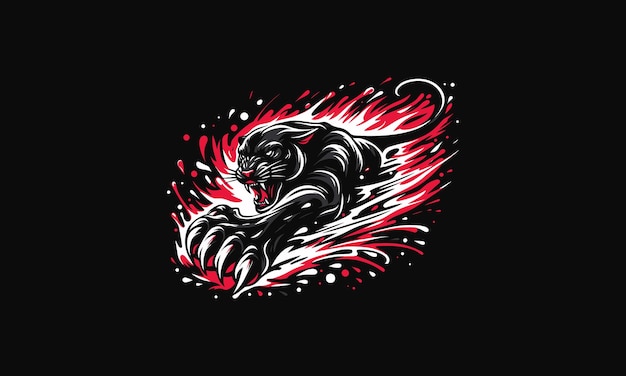 Vector panther angry splash vector illustration artwork design