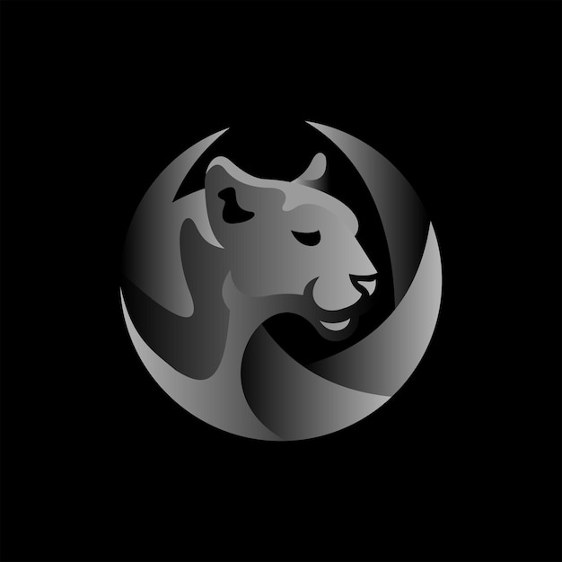 Panther Circle Metallic Logo Design