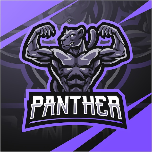 Дизайн логотипа талисмана panther esport