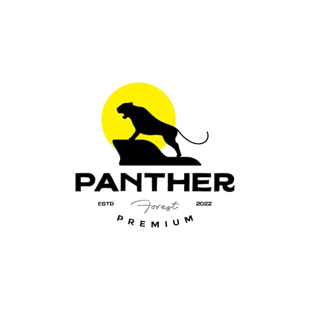 Panther focus logo design vector