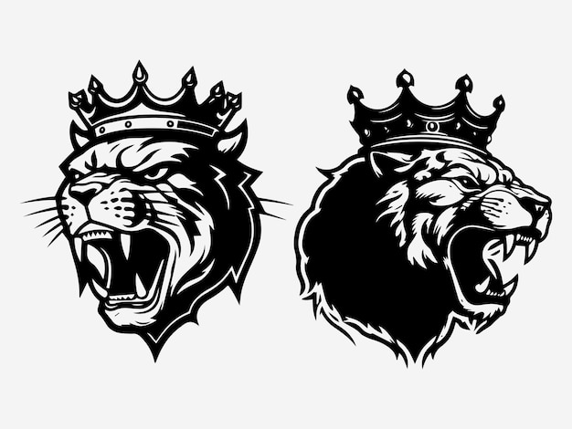 panther handgetekende logo ontwerp illustratie set