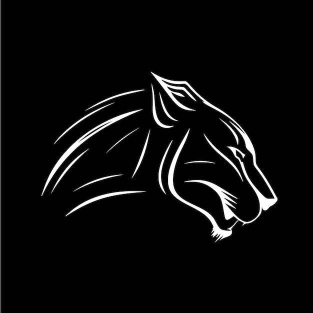 Вектор Точечная татуировка головы пантеры с точками, затеняющая опрокидывающуюся татуировку. ручной рисунок эмблемы дикого животного на черном фоне для боди-арта, минималистичный эскиз, монохромный логотип. векторная иллюстрация