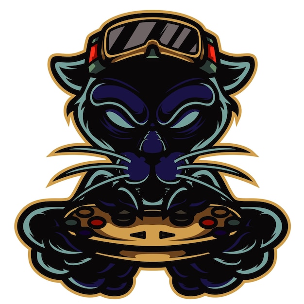 panther head mascotte illustratie logo ontwerp