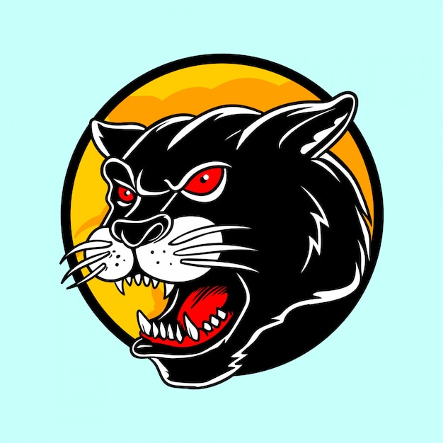 Vector panther hoofd illustratie in de hand getekend