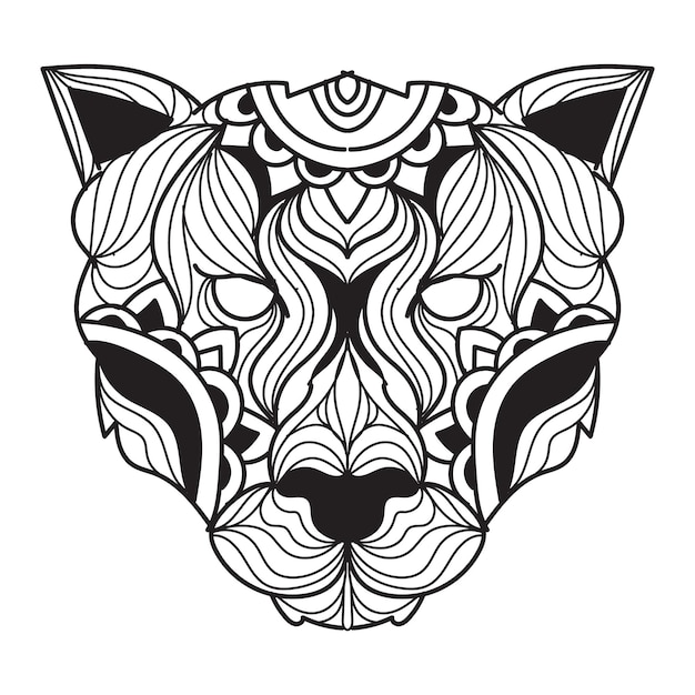 panther mandala vector illustration