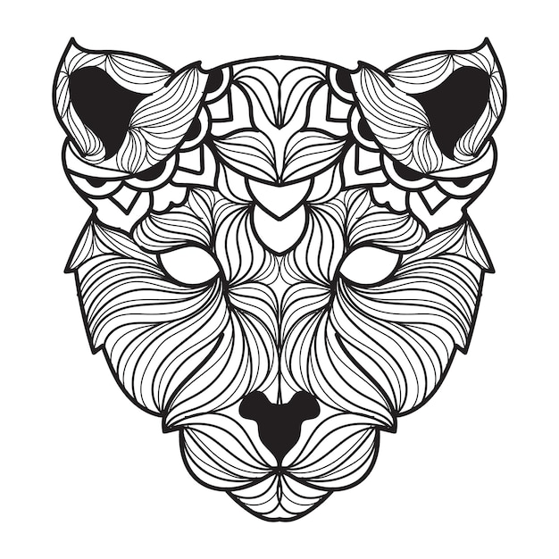 panther mandala vector illustration
