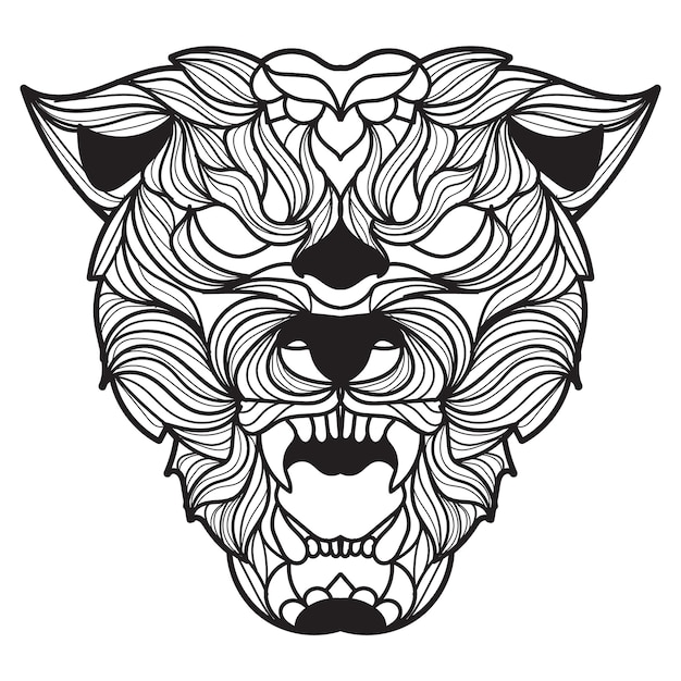 panther mandala vector illustration