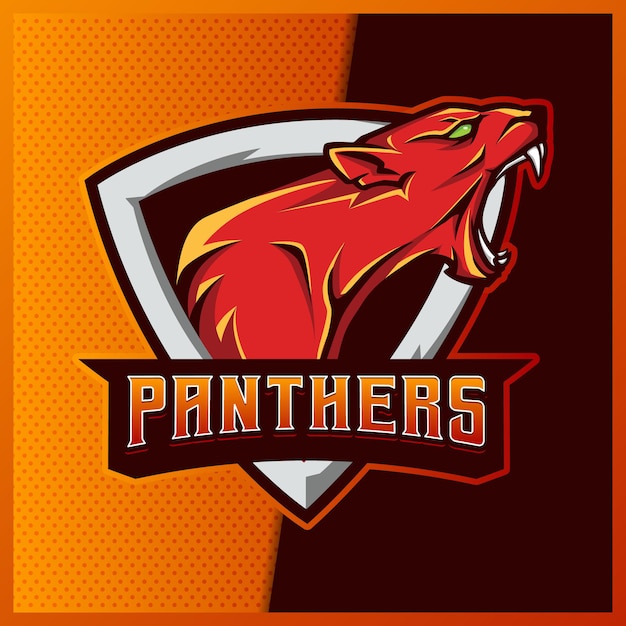 Panther puma mascot esport logo design