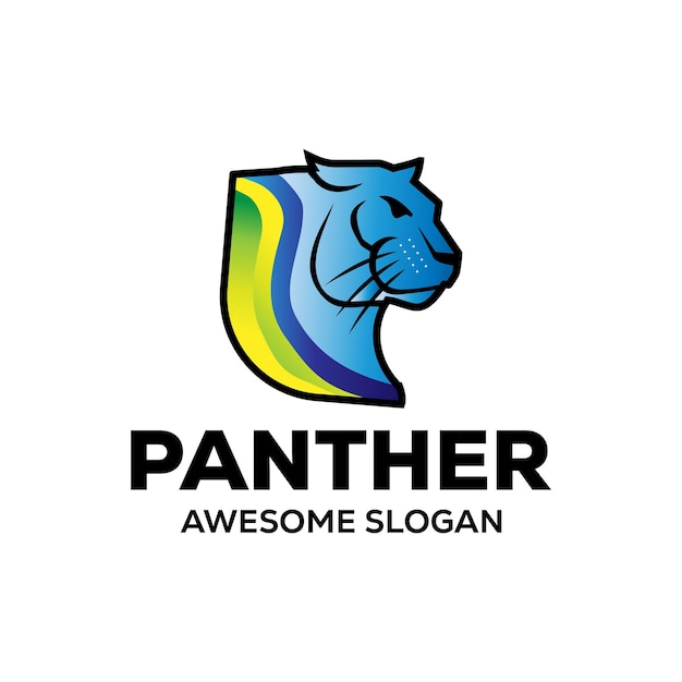 panther simple mascot Abstract logo design illustration